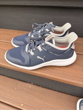Puma Navy Blue and White Women's Golf soft spike Sneakers